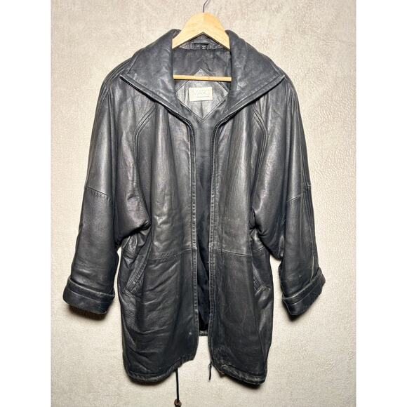 Marc By Andrew Marc Womens Black Leather Full Zip Collared‎ Jacket Size Small - Picture 1 of 11